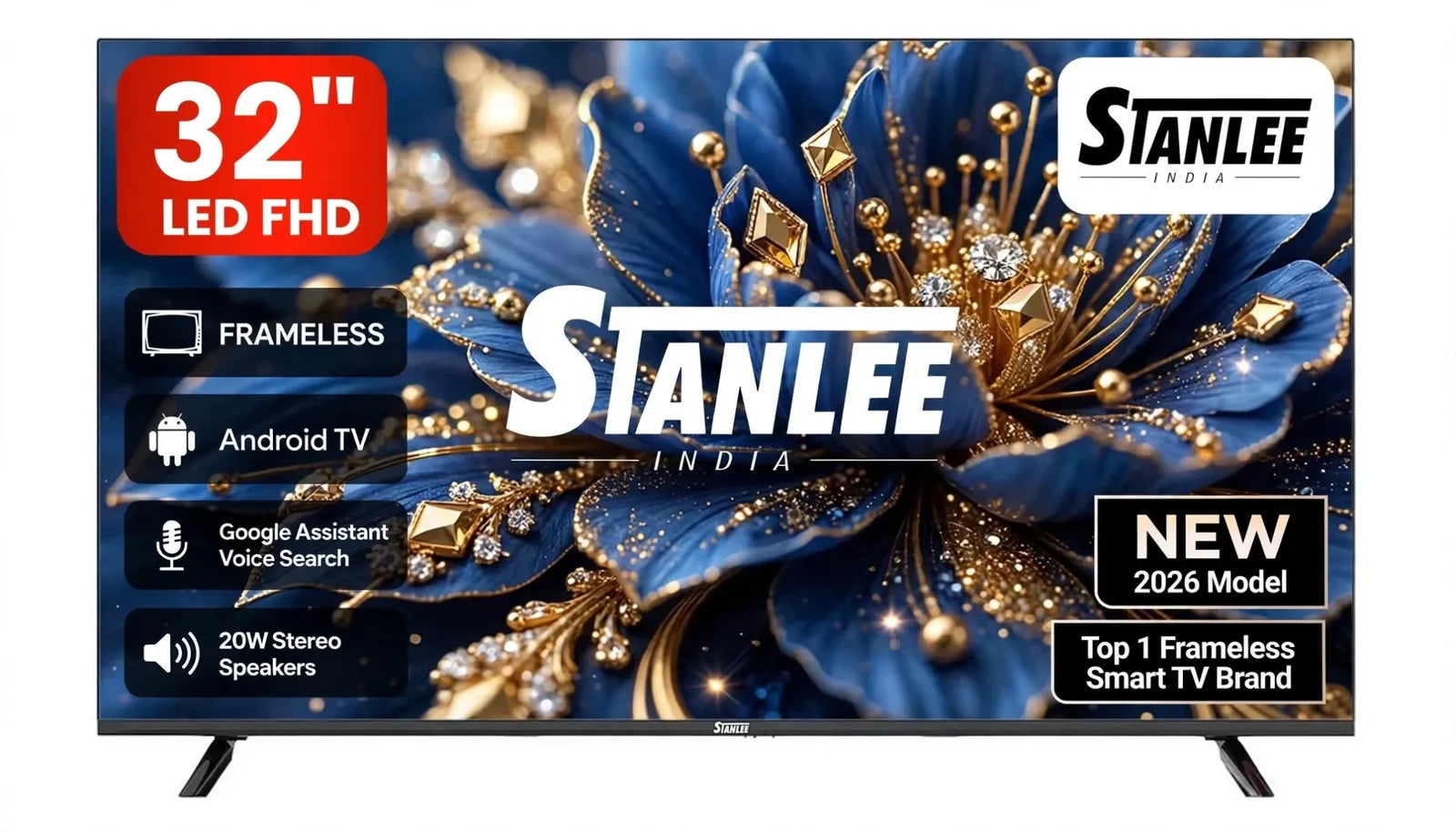 Stanlee 32″ Frameless LED FHD Smart TV