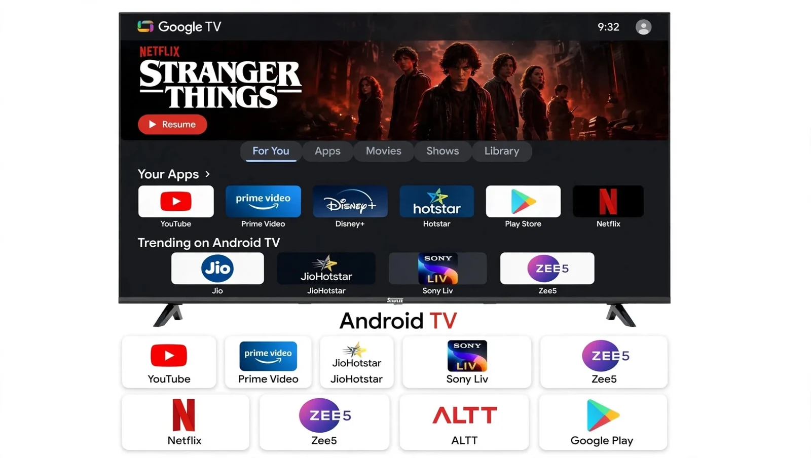 Stanlee 43″ Frameless LED FHD Smart TV — view 2